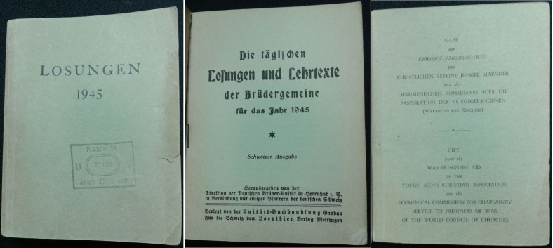 Devotional book for German POW in US POW Camp