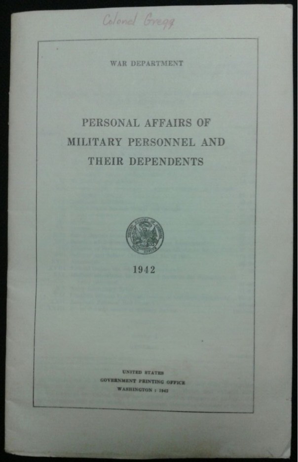 Personal Affairs of Military Personnel and Their Dependents, 1942
