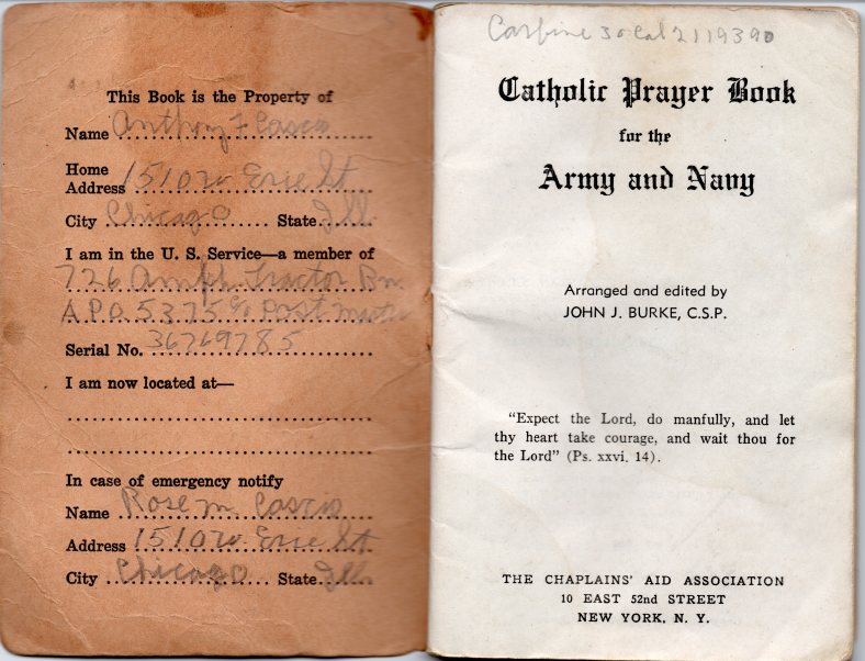 World War 1 Catholic Prayer Book