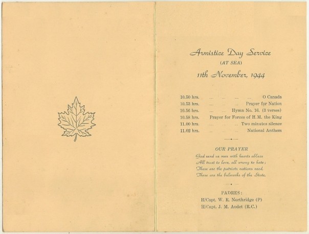 Canadian Armistice Day Service 1944