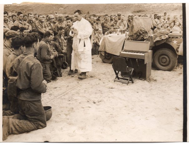Normandy Beach Memorial Service 24 Jun 44