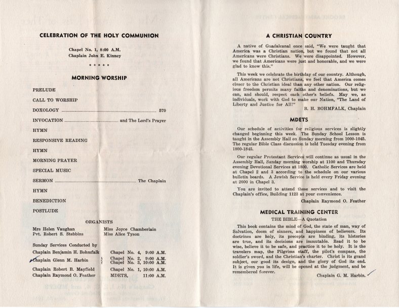 BAMC Worship Bulletin