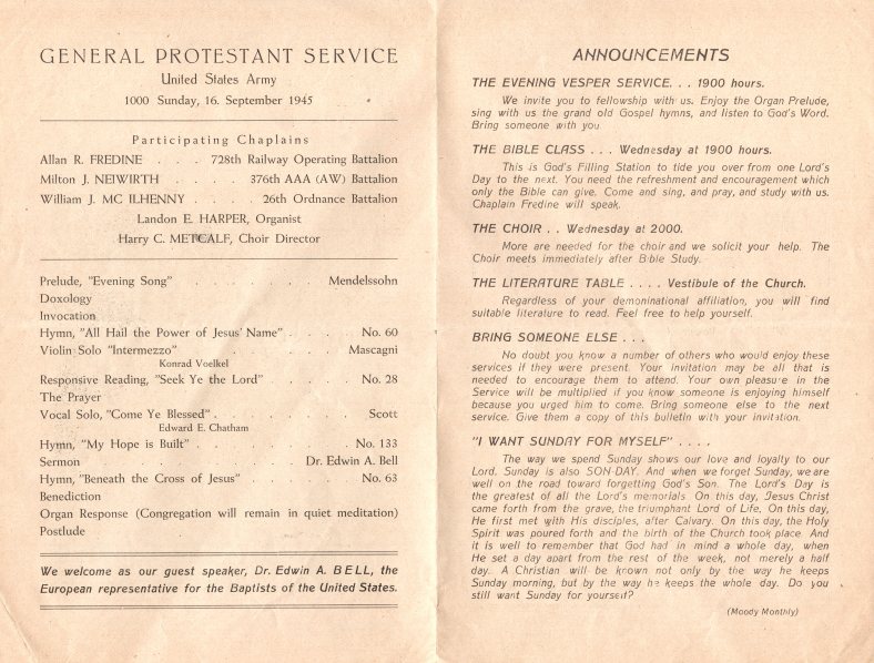 Furth Worship Bulletin