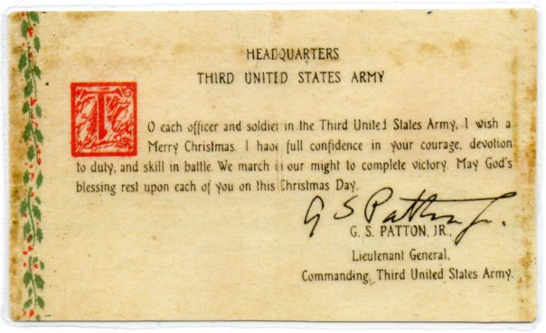 Patton's Christmas message