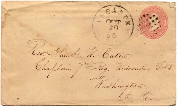 Chaplain Samuel Eaton postal cover