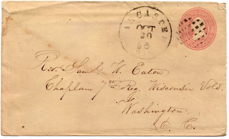 Chaplain Samuel Eaton postal cover
