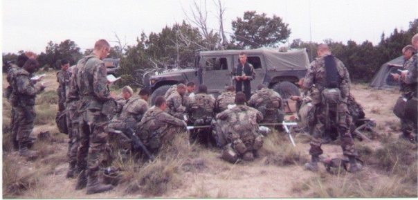 Chaplalin Jeffrey Spangler With 5th Engineer Battalion training at Pinon Canyon Colorado 1999